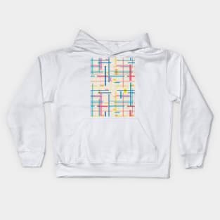 Geometric Fall In Line Glitch Kids Hoodie